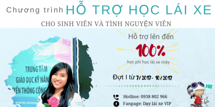 Hỗ trợ học lái xe cho SV và tình nguyện viên