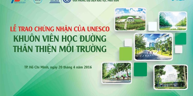 Lễ trao chứng nhận “Khuôn viên học đường thân thiện môi trường” cho trường Đại học Tôn Đức Thắng