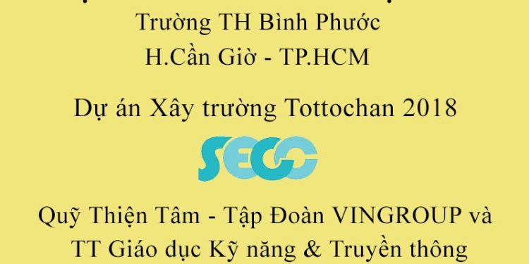 Quỹ Thiện Tâm của Vingroup đồng hành với SECC thực hiện dự án Xây trường Tottochan